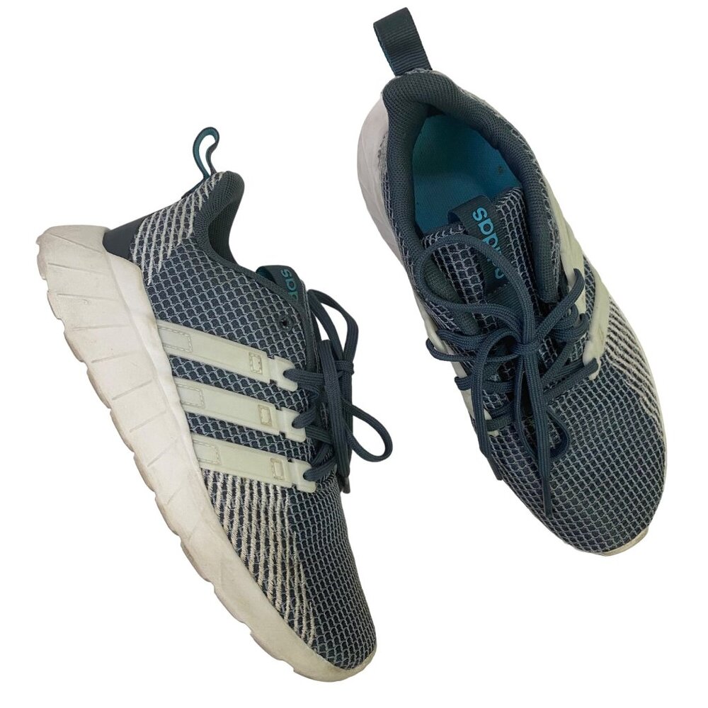 Adidas Questar Flow K Blue Athletic Sneakers Triple Stripe FV9595 Little Boy 3